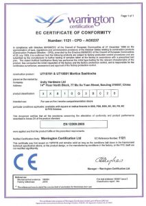Warrington EC Certificate EN 12209:2003 For Mortice Sashlocks