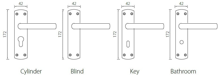 SP12 Stainless steel door handles with backplate for UK lever mortice locks - Door Handle - 3