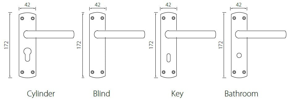 SP12 Stainless steel door handles with backplate for UK lever mortice locks - Door Handle - 3