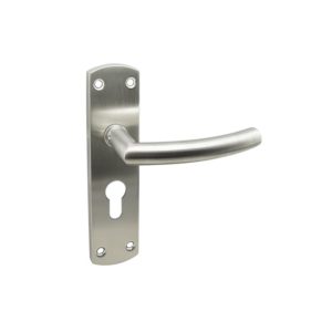 SP12 Stainless steel door handles with backplate for UK lever mortice locks