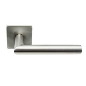 Stainless Steel Modern Door Handle Sets On Magnetic Square Rose