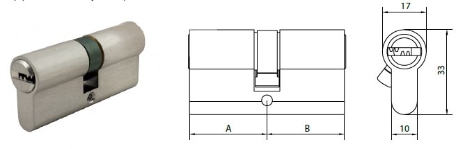 ECD3030 anti-drill 6 pins double euro cylinder - Euro Cylinder - 1