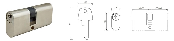 OCS-A101 oval euro lock cylinder single cam design - Euro Cylinder - 1