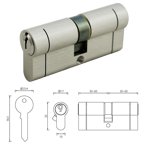 Double profile anti snap euro cylinder with high security - Euro Cylinder - 1