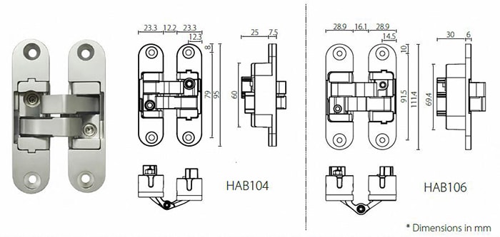HAB10 series 180 degree concealed hinge with small size - Door Hinge - 1