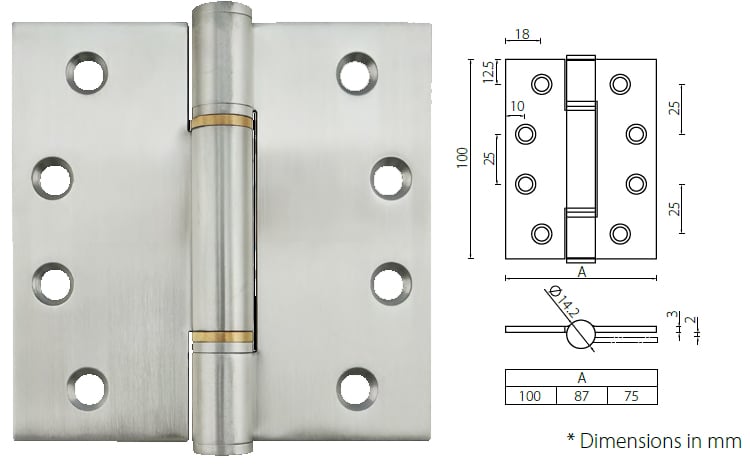 4” x 4” x3 mm heavy duty door hinge for commercial doors - Door Hinge - 1