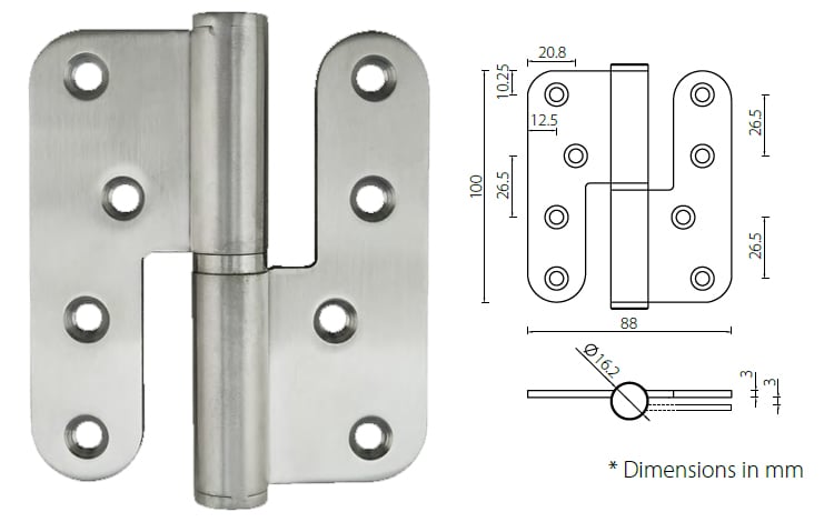 DMGARDEN 2 pcs Thickened Stainless Steel Lifting Hinge,80 x 31mm Rising Handed Lift Off Door Hinge