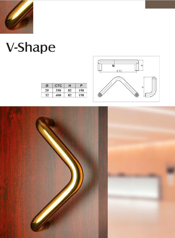 V shape stainless steel pull handle for door - Pull Handle - 1