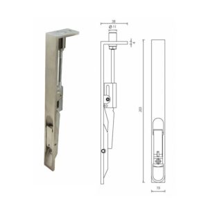 DBS02 stainless steel door flush bolt