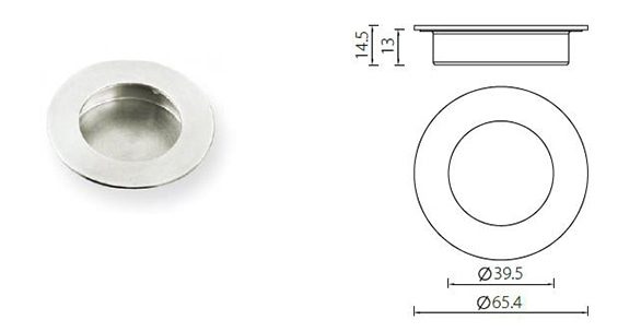 FHS01 recessed round cup flush pull - Flush Pull - 1