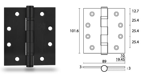 2BB ball bearing matte black door hinge HB403530-BK - Door Hinge - 1