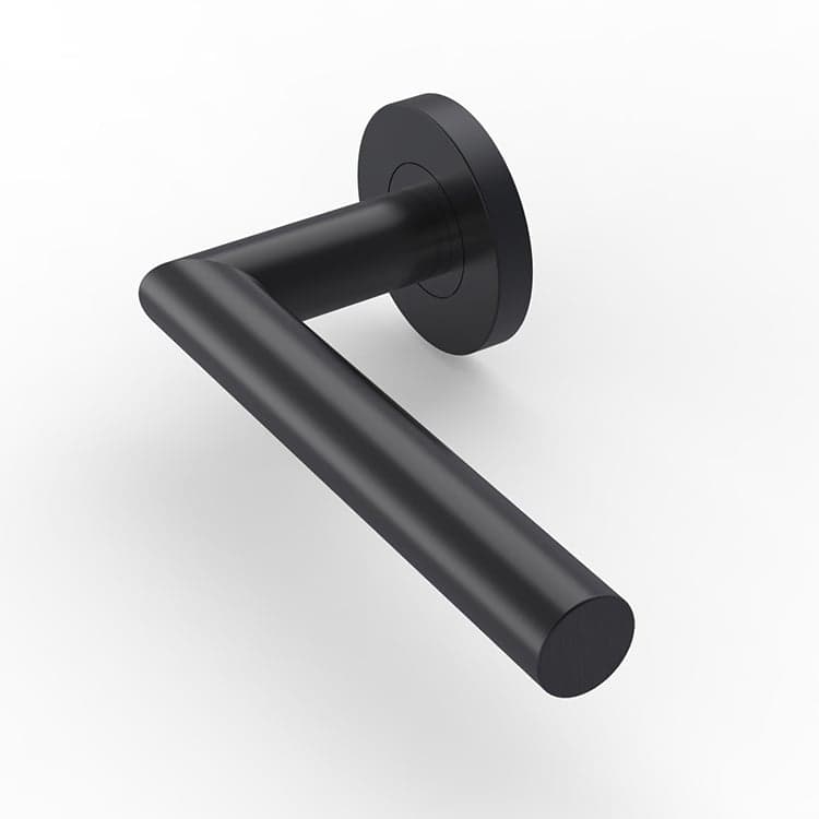 Modern matte black door handle lever for interior use, SS AISI304 material