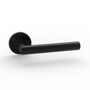 Modern matte black door handle lever for interior use, SR20SL105-BK